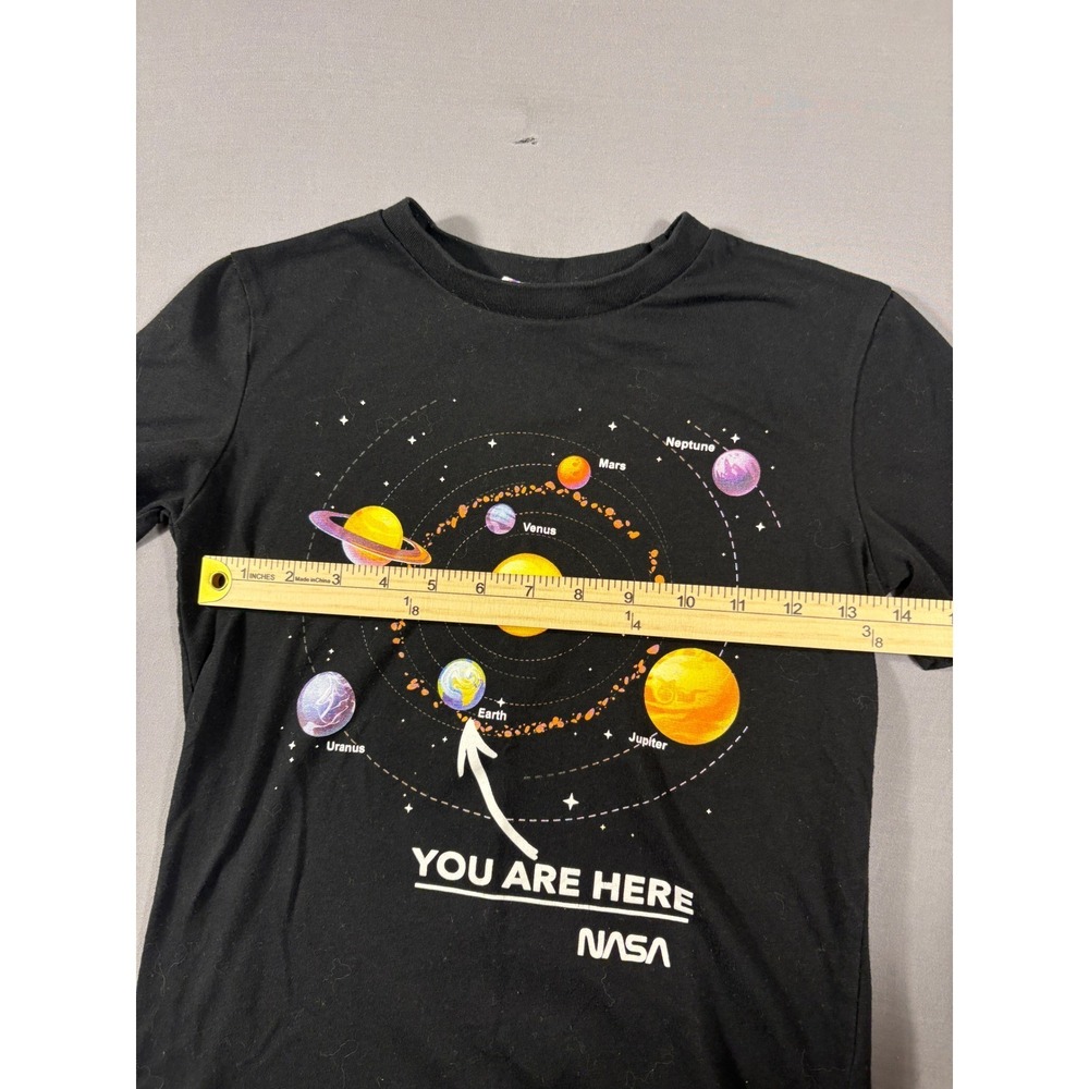 NASA Boys You Are Here Solar System Graphic T-Shirt Black Size 8 16HGT0188 - Picture 4 of 8